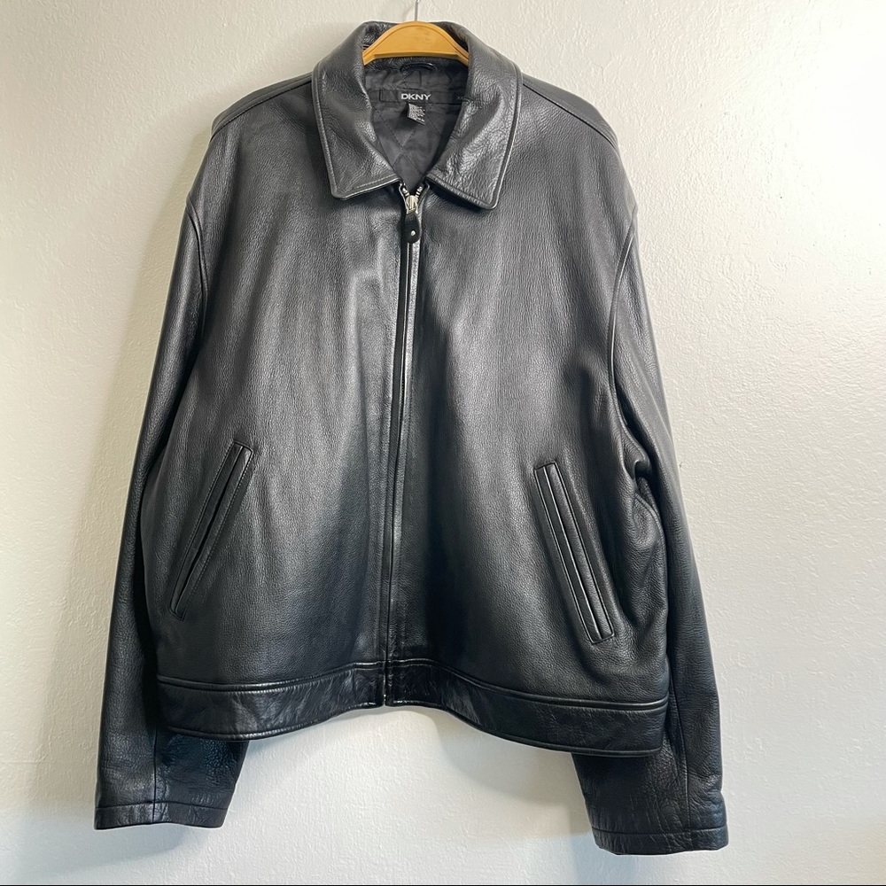 DKNY men’s 100% leather jacket XXL